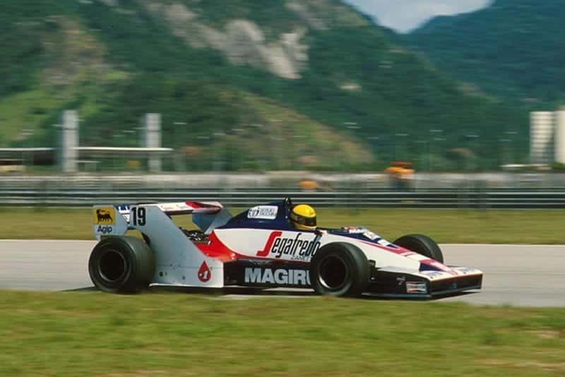 Ayrton Senna in his Toleman TG183B.