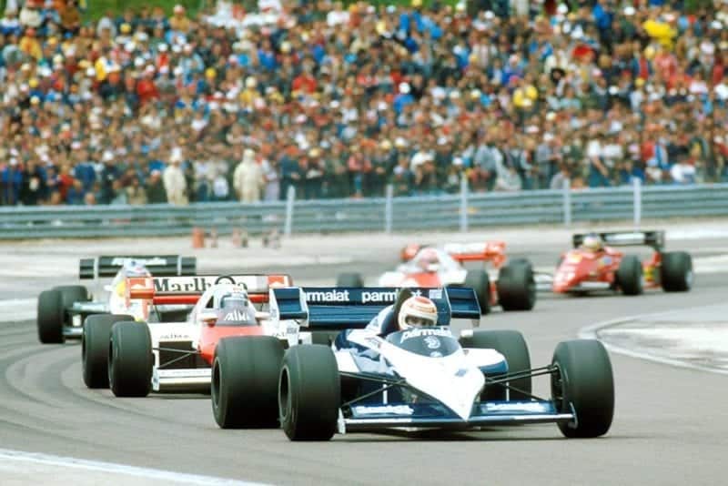 Nelson Piquet lead the pack in a Brabham BT53.