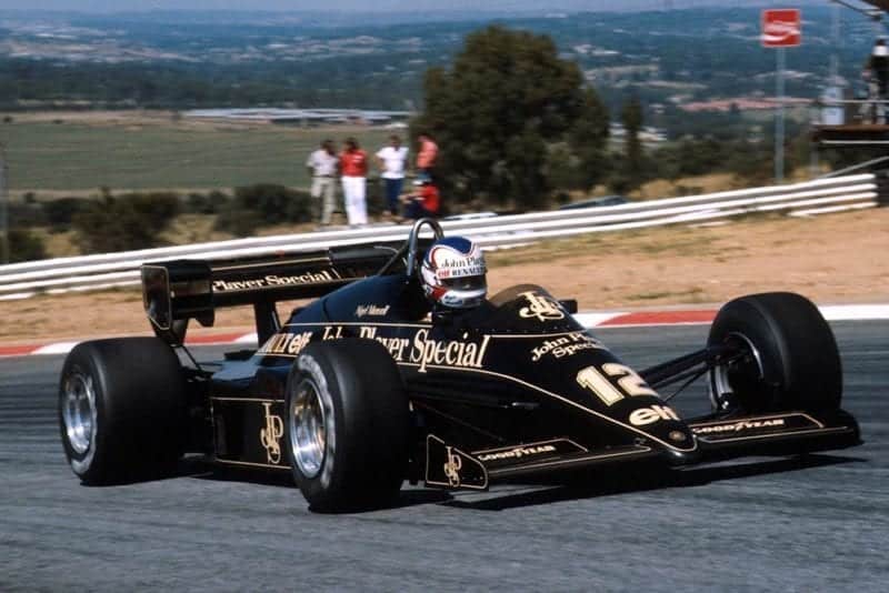 Nigel Mansell at the wheel of his Lotus 95T