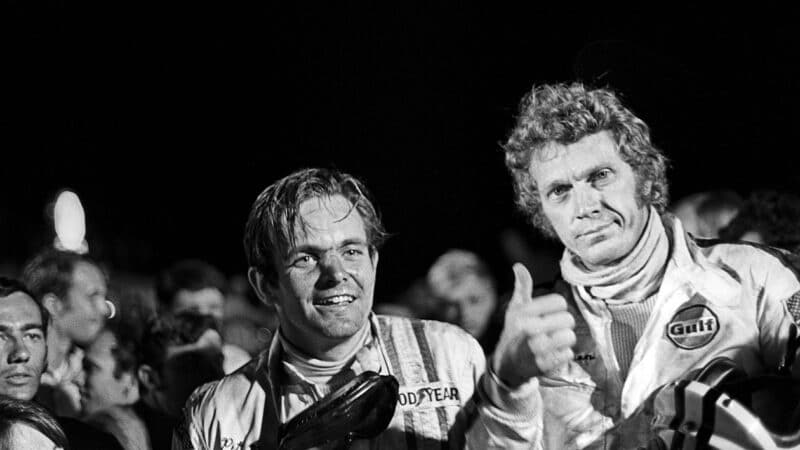 Peter Revson with Steve McQueen at 1970 Sebring 12 Hours