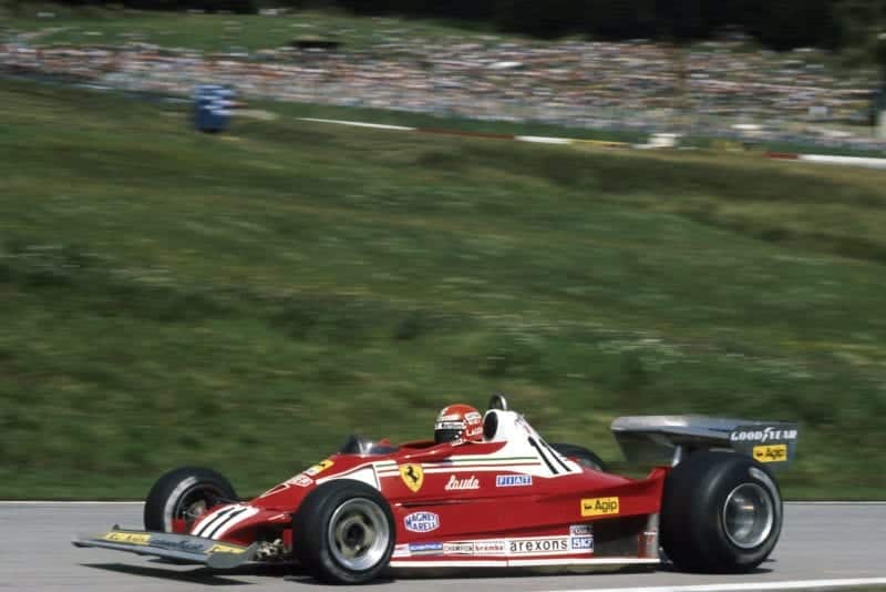 Niki Lauda (Ferrari) at the 1977 Austrian Grand Prix, Österreichring.