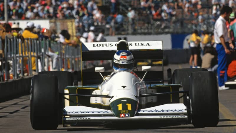 Lotus of Mika Hakkinen in Phoenix Grand Prix 1991