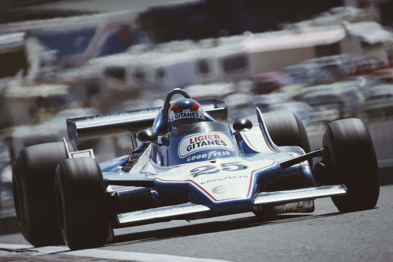 Patrick Depailler (Ligier) driving at the 1979 Spanish Grand Prix, Jarama.