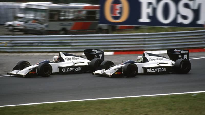 Stefano-Modena-and-Martin-Brundle-racing-for-Brabham-in-1989