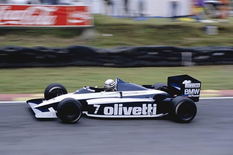 Riccardo Patrese driving a Brabham BT54 BMW.