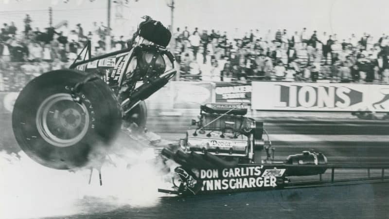 Don Garlits 1970 drag racer explodes