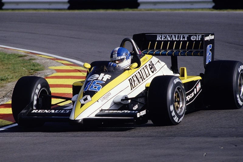 Derek Warwick driving his Renault RE60B.