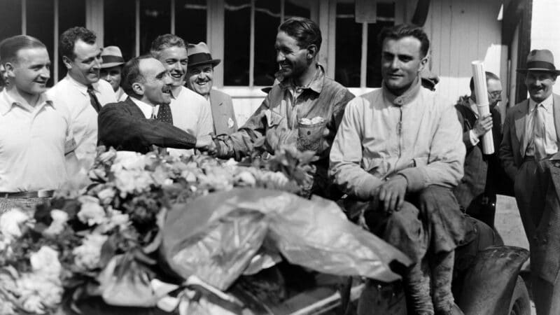 French driver Raymond Sommer and Italian driver Luigi Chinetti who ardrive an Alfa Rome car on June 20, 1932 in Le Mans, France