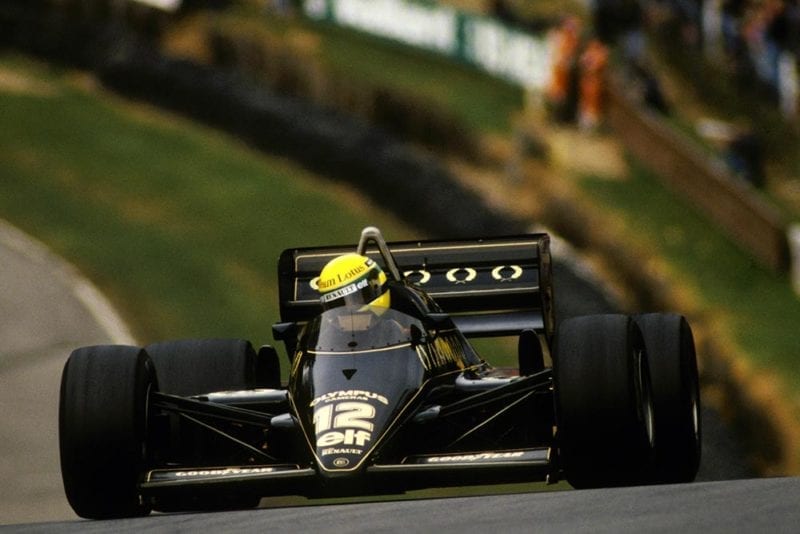 Ayrton Senna incise Lotus 97T took pole and finished second in the race.