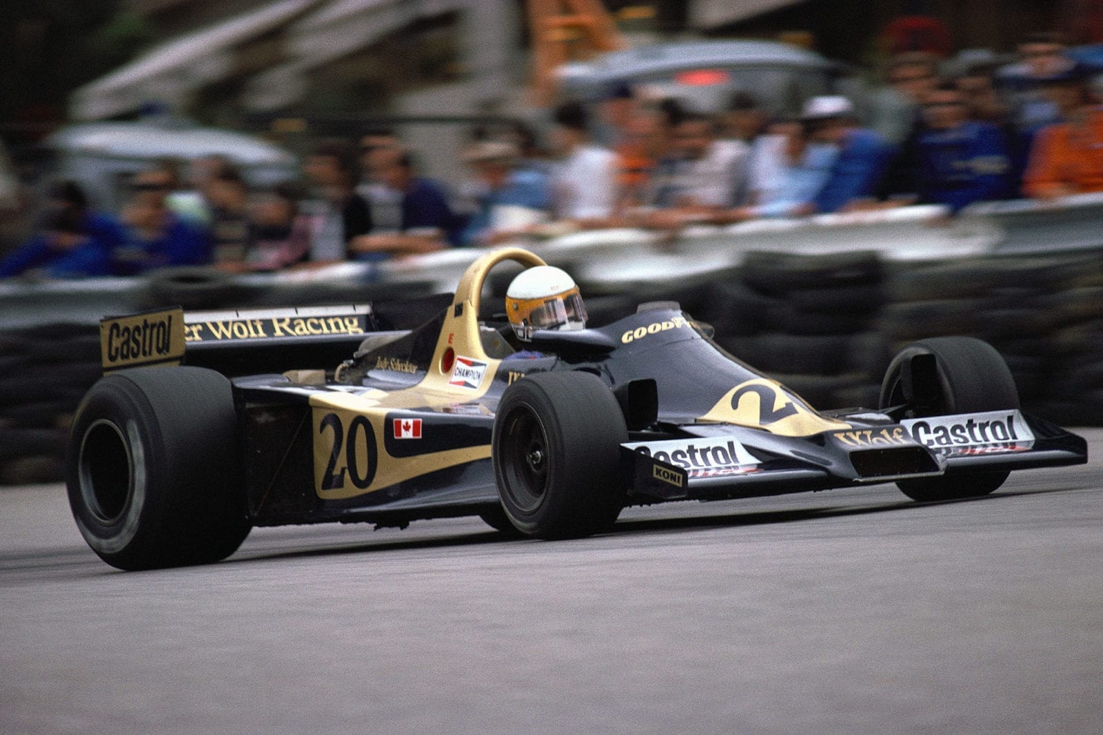 Jody Scheckter (Wolf) at the 1977 Monaco Grand Prix.