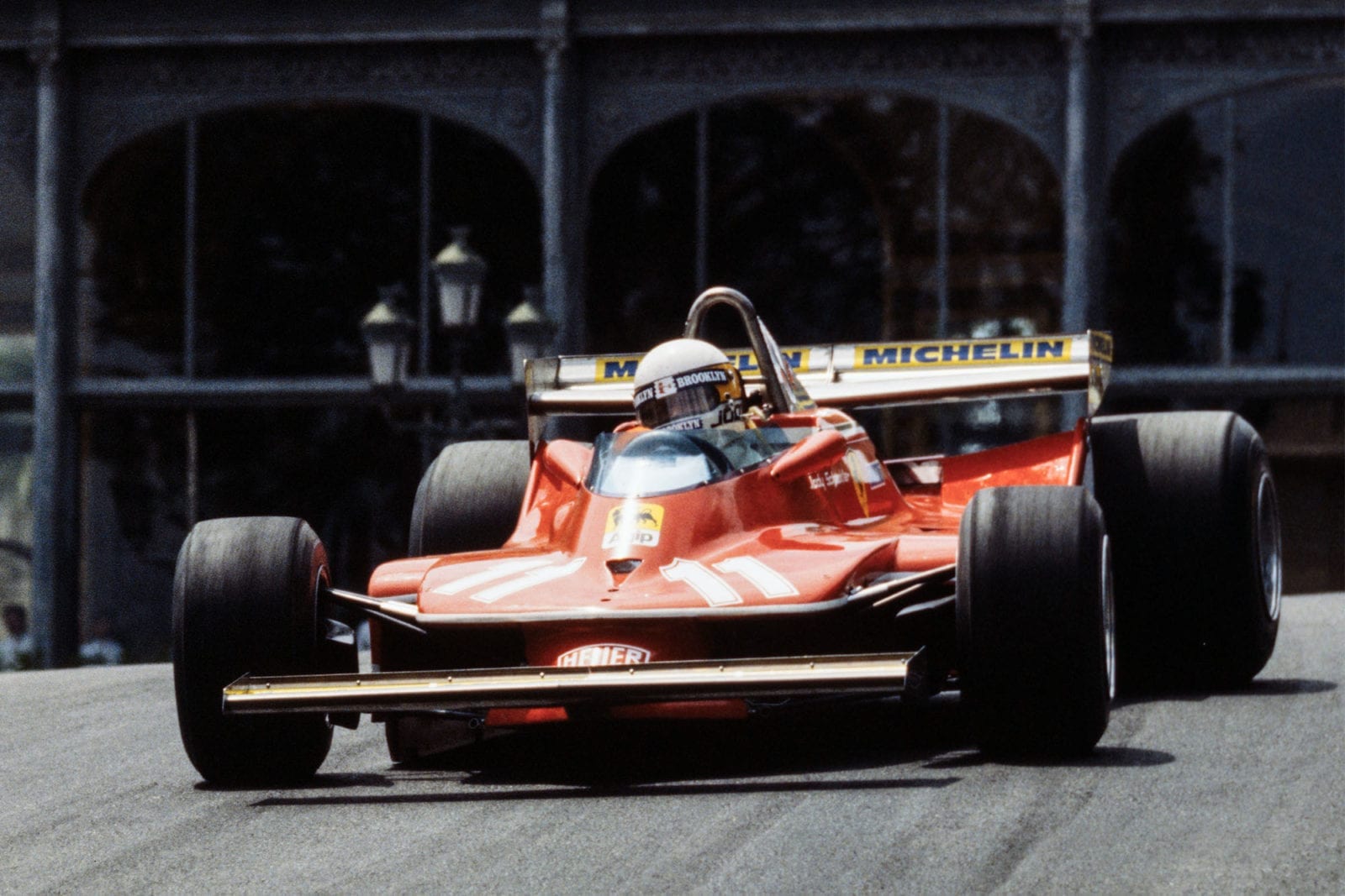 Jody Scheckter (Ferrari) driving at the 1979 Monaco Grand Prix.
