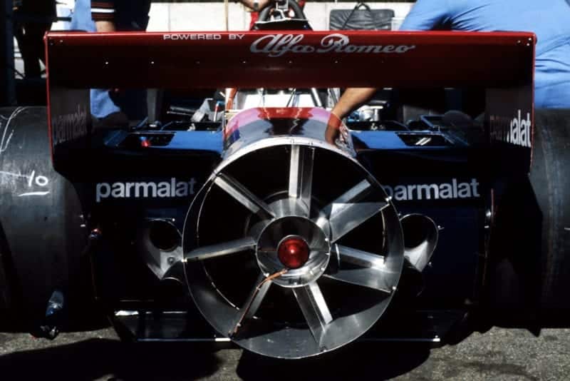 A close-up of the Brabham 'fan-car' 1978 Swedish Grand Prix, Anderstorp.