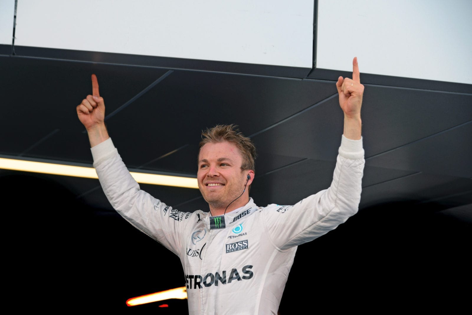 Nico Rosberg celebrates in parce ferme