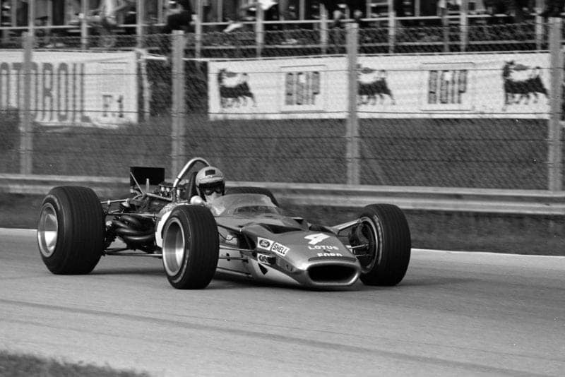 Jochen RIndt in his Lotus at the 1969 Italian Grand Prix