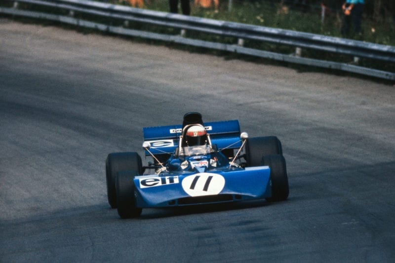 Jackie Stewart piloting his Tyrrell at the 1971 Austrian Grand Prix.