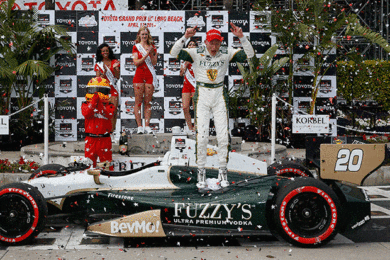 Conway wins messy Long Beach GP