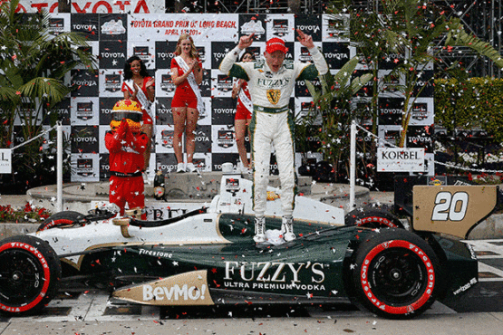 Conway wins messy Long Beach GP