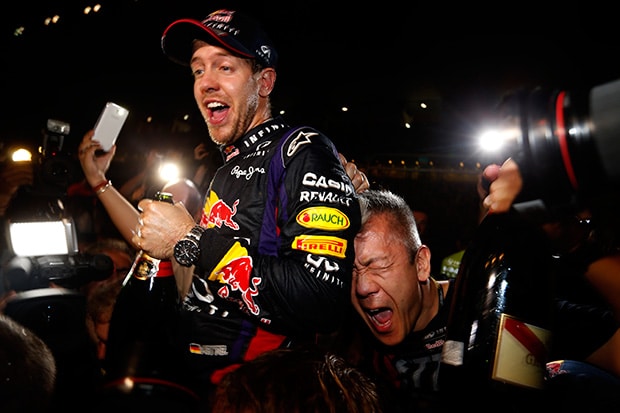 Celebrating Vettel