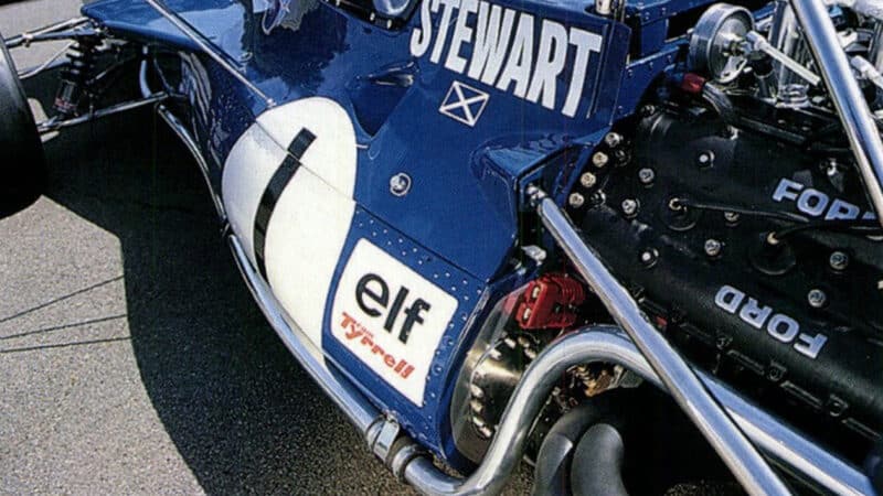 Rear side view of Jackie Stewart Tyrrell 001