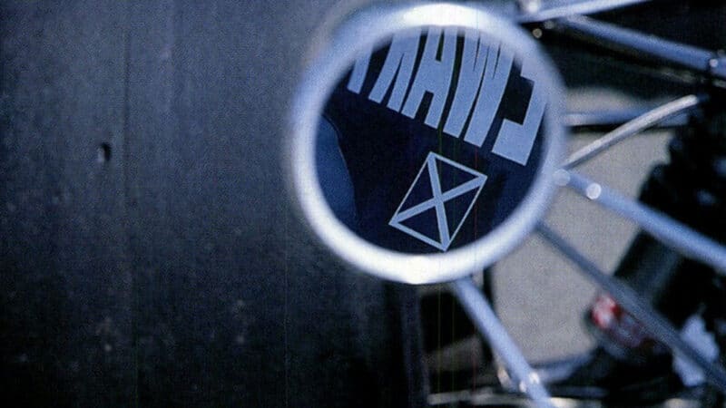 Rear view mirror on Tyrrell 001