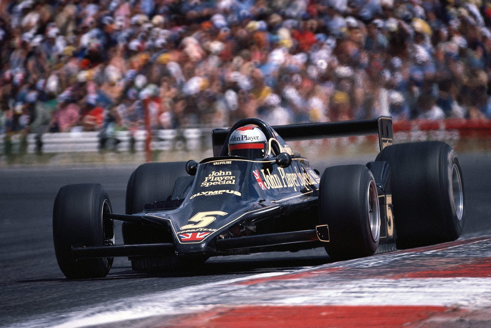Mario Andretti (Lotus) driving at the 1978 French Grand Prix, Paul Ricard.
