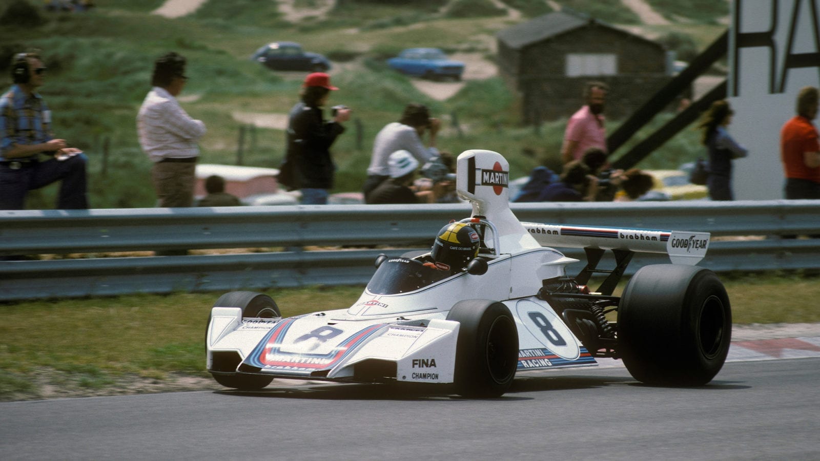Carlos Pace in the 1975 Dutch Grand Prix at Zandvoort