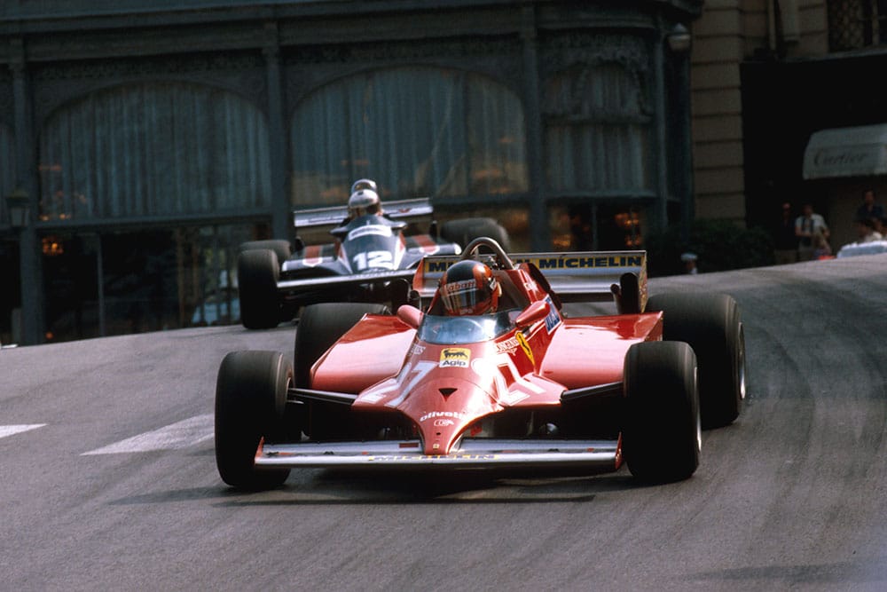 Gilles Villeneuve in a Ferrari 126CK at Casino.