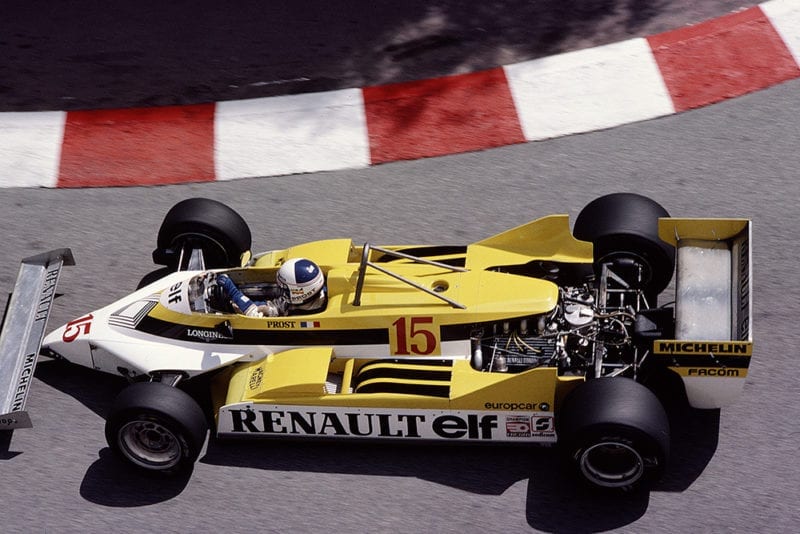 Alain Prost in his Renault RE30.