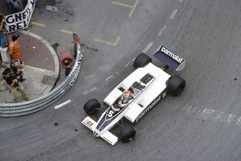 Nelson Piquet in his Brabham BT49C-Ford Cosworth.