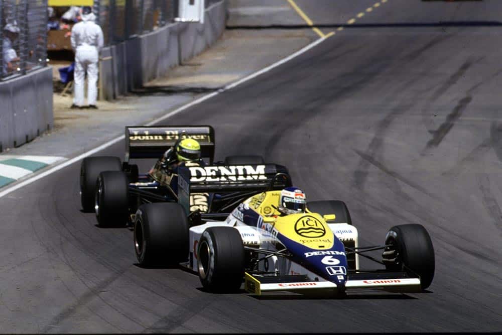 Keke Rosberg leads Ayrton Senna.