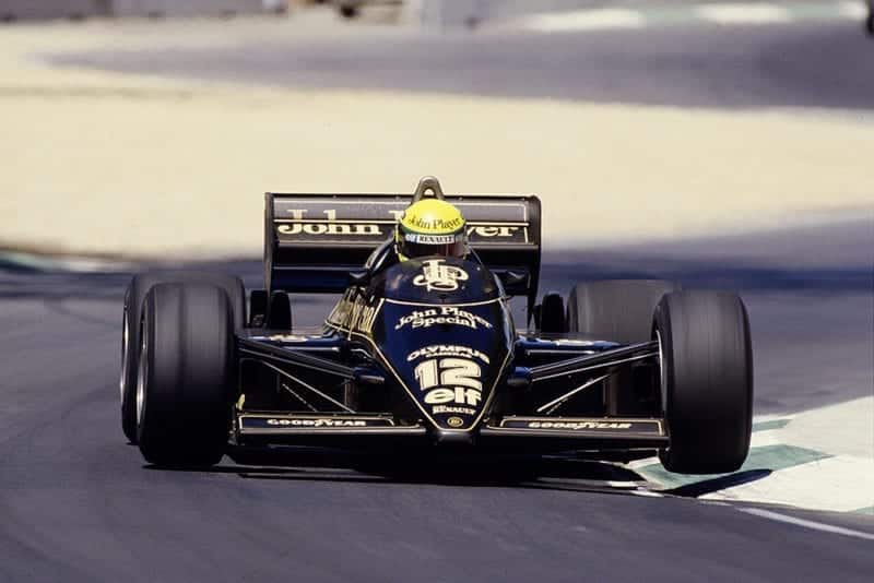 Ayrton Senna drives his Lotus 97T Renault.