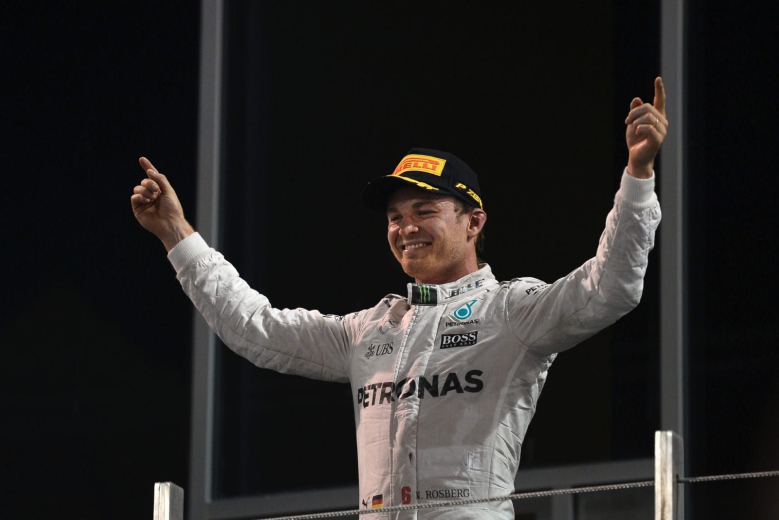 Nico Rosberg celebrates his title win