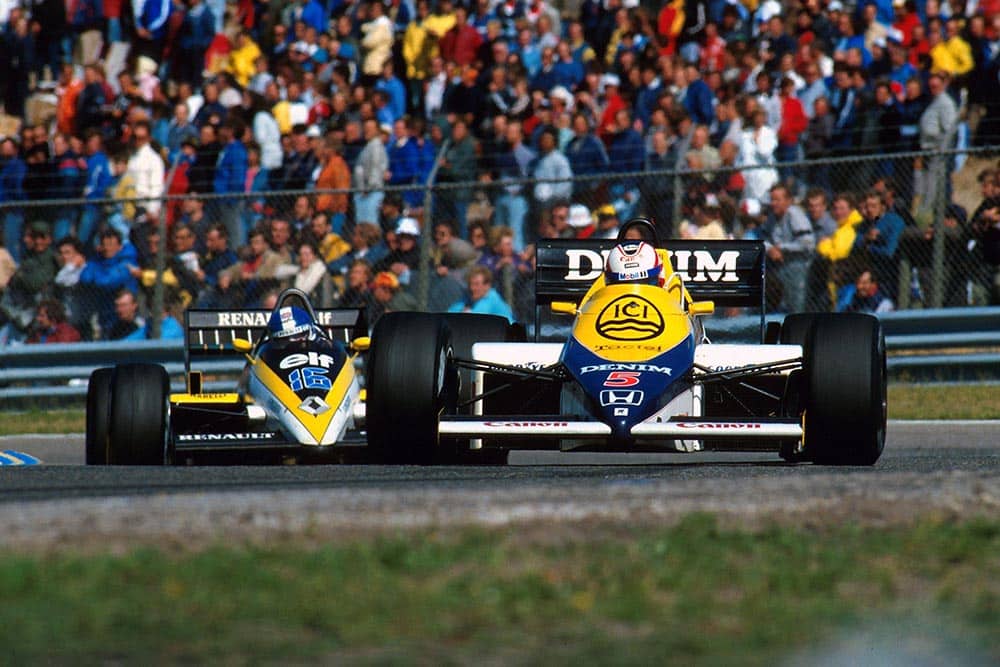 Nigel Mansell in his Williams FW10.