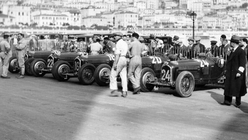 Alfa Romeo P3s lined-up 1934 Monaco GP