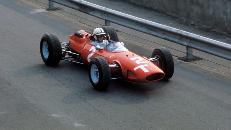 John Surtees in the Ferrari T car in 1964 Italian Grand Prix