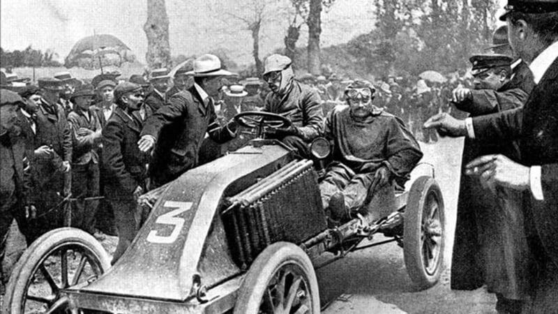 Louis Renault at end of 1903 Paris-Madrid race