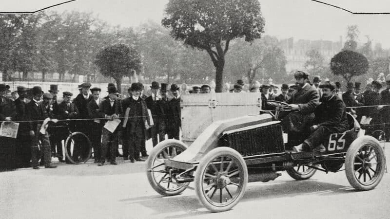 Marcel Renault at start of 1903 Paris-Madrid race