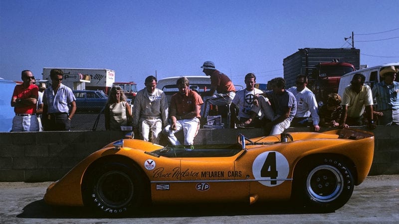 Bruce McLaren, Los Angeles Times Grand Prix- Can-Am, Riverside, 29 October 1967. (Photo by Bernard Cahier/Getty Images)
