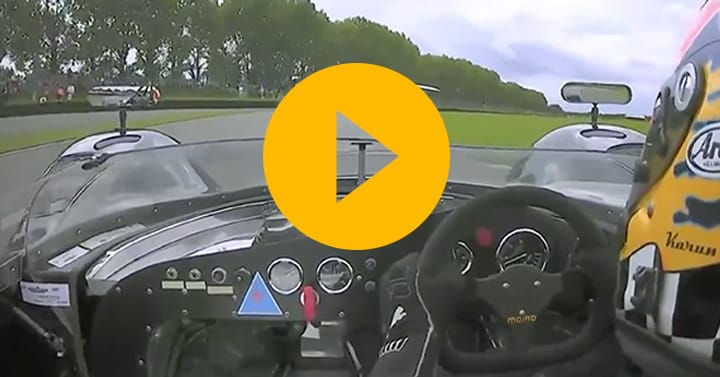 Watch Karun Chandhok set the fastest lap at the Goodwood Revival
