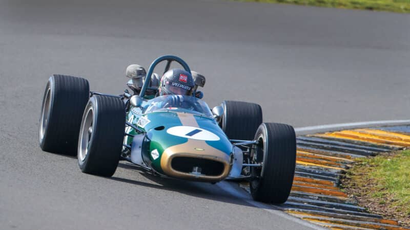 Brabham F1 BT24 Jack Brabham 3 tracking shot