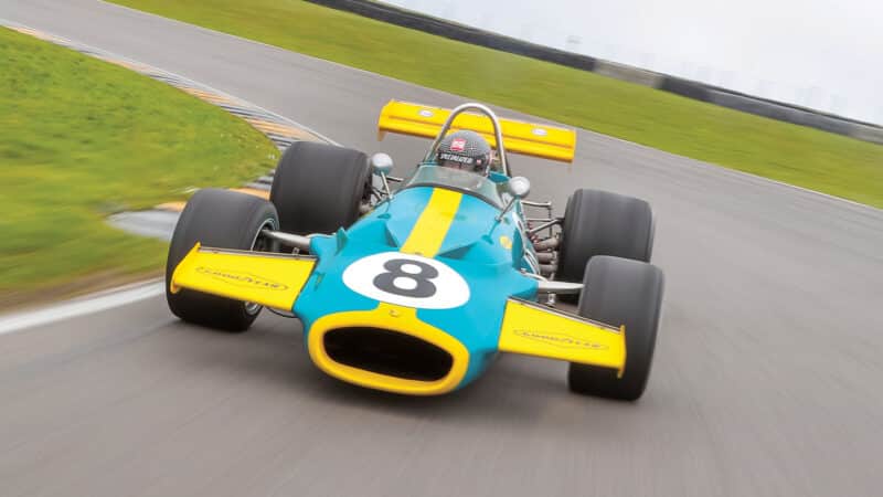 brabham F1 BT44 Jack Brabham tracking shot