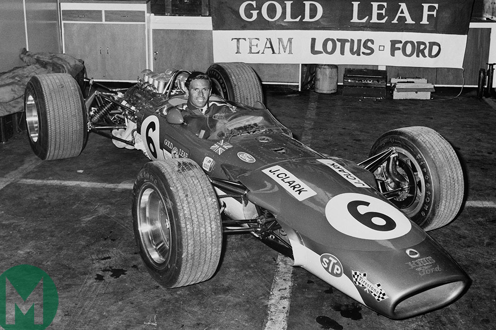 Jim Clark in the Gold leaf Lotus for the 1968 Tasman Series