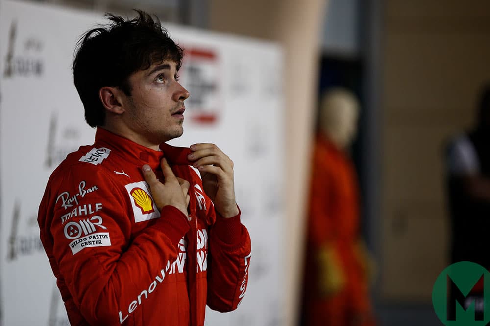 Charles Leclerc at the 2019 Bahrain GP for Ferrari
