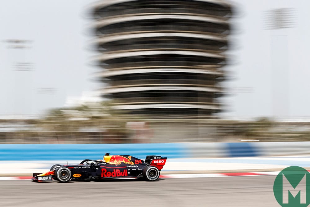 Dan Ticktum in a Red Bull in the 2019 Bahrain F1 test