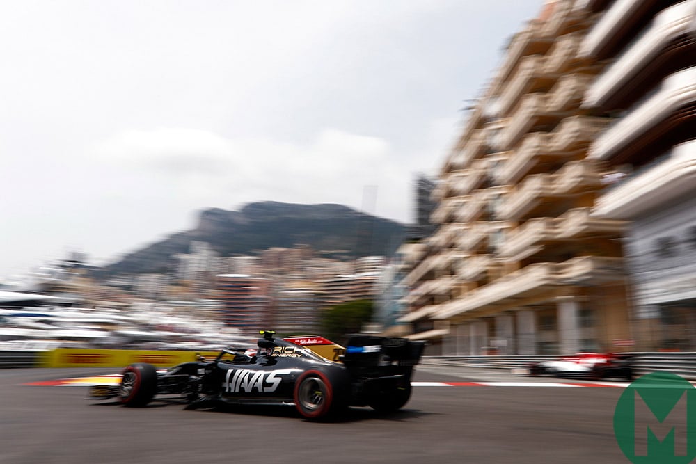 Kevin Magnussen qualifying for the 2019 Monaco Grand Prix
