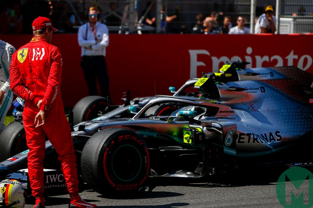 Vettel looks at Ferrari 2019 Spanish F1 Grand Prix