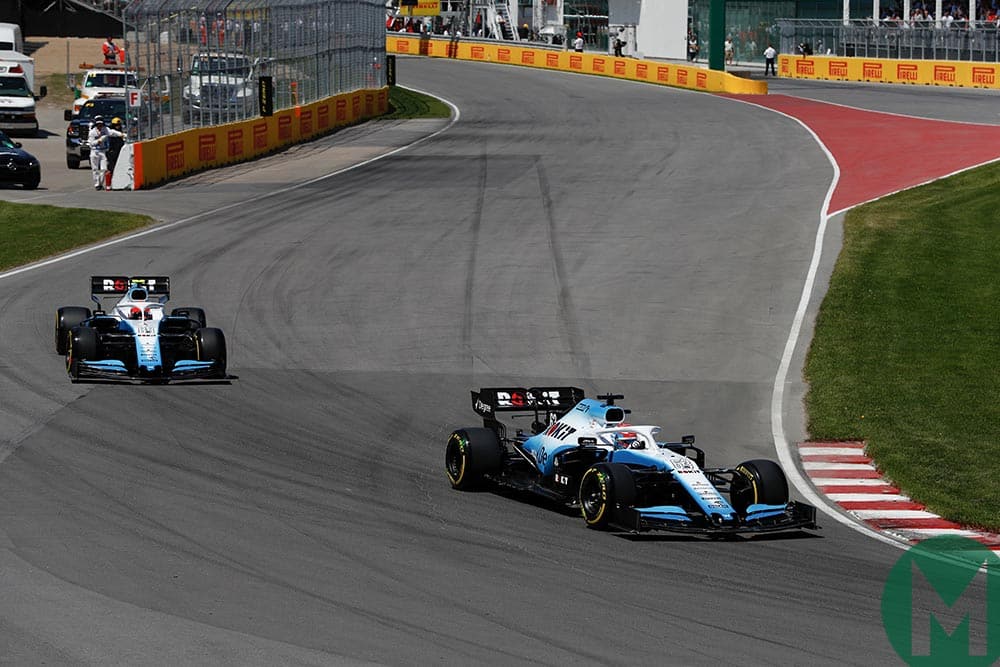 George Russell leads Robert Kubica