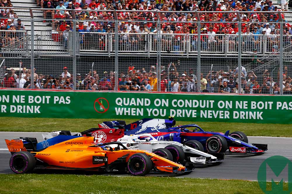 Mercedes Sauber and Toro Rosso at the 2018 Canadian GP