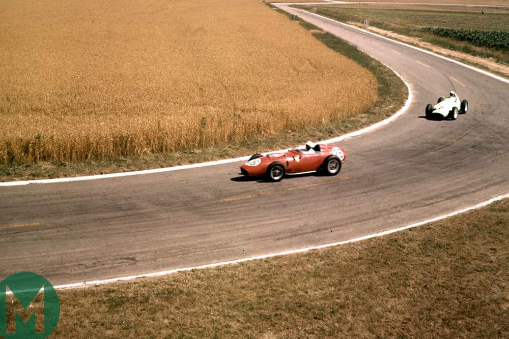 Phil Hill leads Stirling Moss, Reims 1959