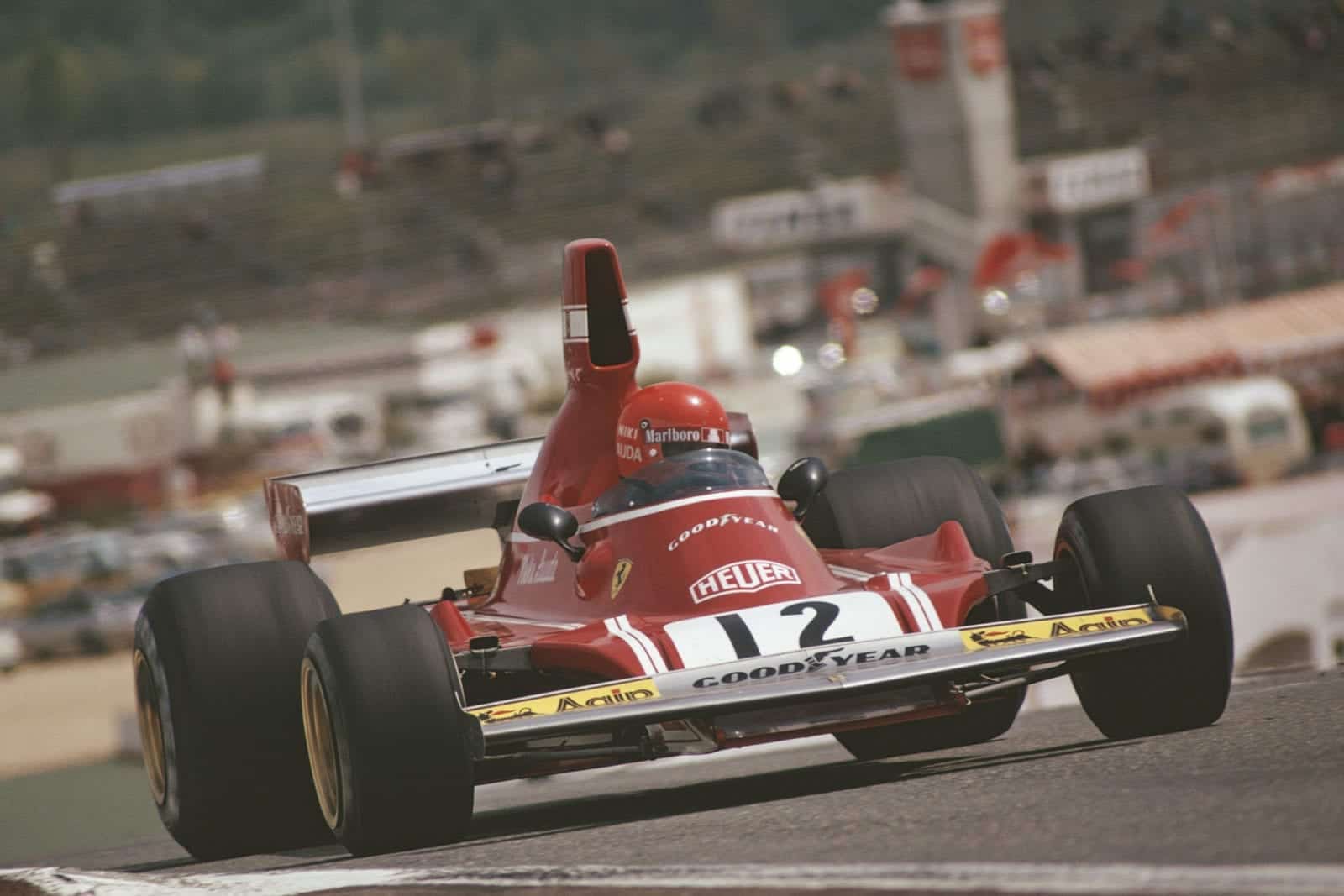Niki Lauda (Ferrari) at the 1974 Spanish Grand Prix, Jarama.